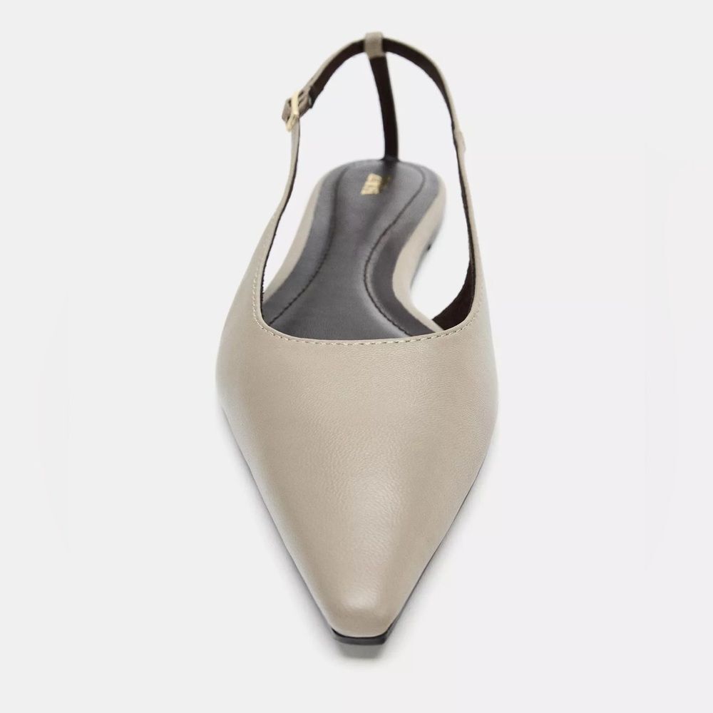 ZARA LEATHER SLINGBACK SHOES - Picture 4 of 5